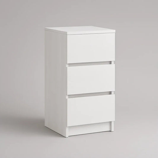 Mesa de Cabeceira Branca com 3 Gavetas, 40 x 35 x 60 cm